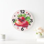 GRANDE HORLOGE RONDE LOVE PIXEL FRUIT BY MASANSER  STRAWBERRIES (Maison)