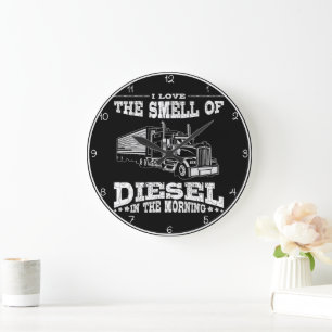 Grande Horloge Ronde Love the Smell of Diesel" Trucker