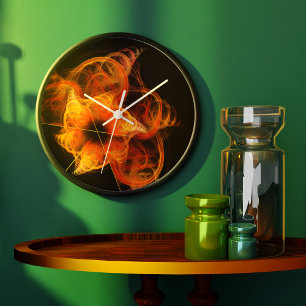 Grande Horloge Ronde Lumières Abstrait Art Round