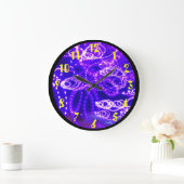 Grande Horloge Ronde Lumières pourpres bleues dans le mouvement (Maison)