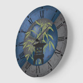 Grande Horloge Ronde Lune bleue de mini pagoda (Angle)