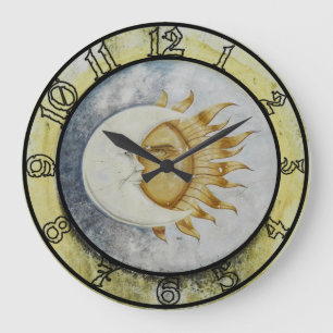 Grande Horloge Ronde Lune et Soleil Astronomie Céleste 