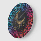 Grande Horloge Ronde Lune islamique décorative (Angle)