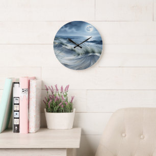 Grande Horloge Ronde Lune sur mer calme