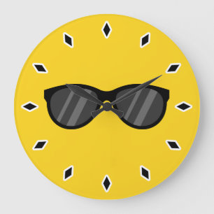 Grande Horloge Ronde Lunettes de soleil de dessin cool