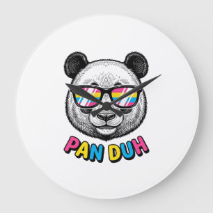 Grande Horloge Ronde Lunettes de soleil de Panda drôle Vintage Gravure