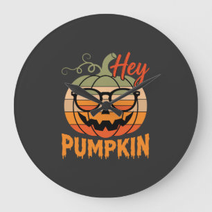 Grande Horloge Ronde Lunettes de soleil rétro Halloween Hey Pumpkin