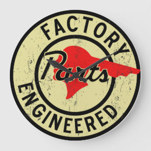 Grande Horloge Ronde L'usine de Pontiac partie le signe vintage afflig