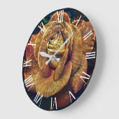 Grande Horloge Ronde Luxe Elegant Rose Or (Angle)