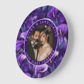 Grande Horloge Ronde Luxurious Purple Calla Lilies Charm Traditional We (Angle)