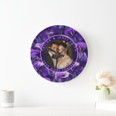 Grande Horloge Ronde Luxurious Purple Calla Lilies Charm Traditional We (Maison)