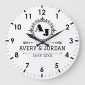 Grande Horloge Ronde Luxury Elegant Monogram with Initials white (Recto)