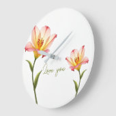 Grande Horloge Ronde Lys d'affection croustillants (Angle)