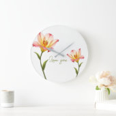 Grande Horloge Ronde Lys d'affection croustillants (Maison)