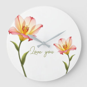 Grande Horloge Ronde Lys d'affection croustillants