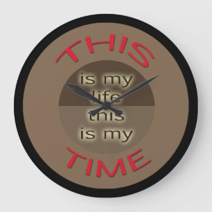Grande Horloge Ronde Ma vie Mon temps Rouge Brown