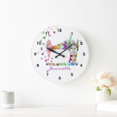 Grande Horloge Ronde Machine à coudre Rainbow Patchwork Quilt (Maison)