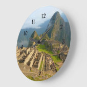 Grande Horloge Ronde Machu Picchu wall clock with black numbers (Angle)