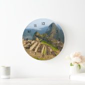Grande Horloge Ronde Machu Picchu wall clock with black numbers (Maison)
