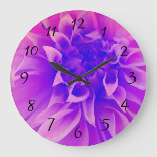 Grande Horloge Ronde Macro fleur rose