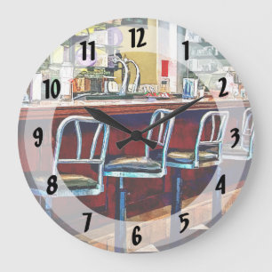Grande Horloge Ronde Magasin de bonbons avec fontaine à soda