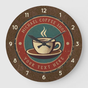 Grande Horloge Ronde Magasin de café d'affaires personnalisé - Bar à ca