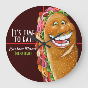 Grande Horloge Ronde Magasin. Sub.Deli.Personalized 2 de sandwich