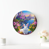 Grande Horloge Ronde magical landscape with rabbit and magical castles  (Maison)