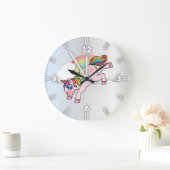Grande Horloge Ronde Magical Rainbow, Unicorn , Silver (Maison)