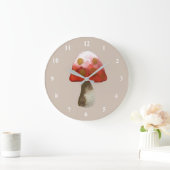 Grande Horloge Ronde Magie de toadstool de champignon rouge (Maison)