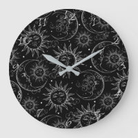 Magie Noire Vintage Céleste Soleil Lune Étoiles