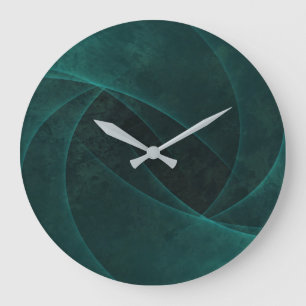 Grande Horloge Ronde Magnifique Abstrait Emerald Green