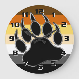 Grande Horloge Ronde Magnifique et très Cool Ours Pride Paw