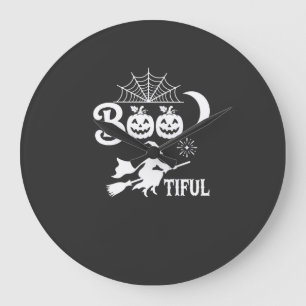 Grande Horloge Ronde Magnifique modèle de sorcière d'Halloween sous la