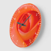 Grande Horloge Ronde Magnifique Orange Rose Bud (Angle)