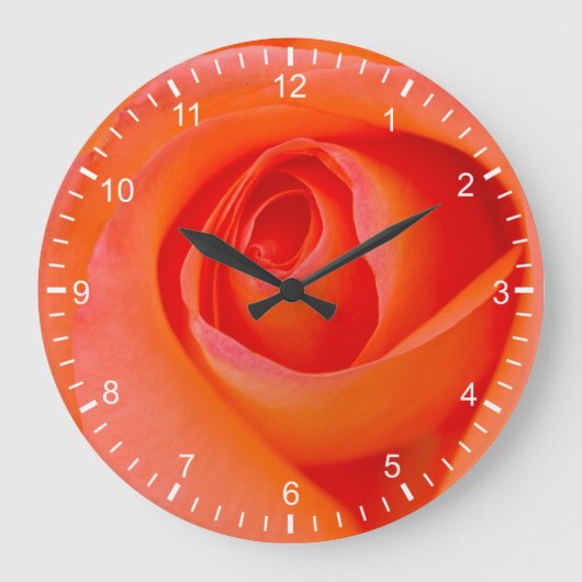 Grande Horloge Ronde Magnifique Orange Rose Bud (Recto)