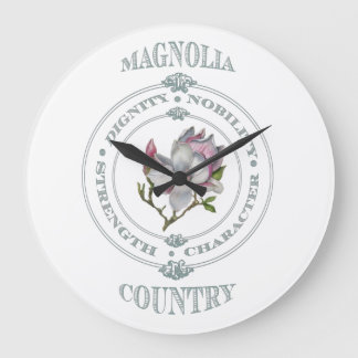 Grande Horloge Ronde Magnolia Country Round Wall Clock