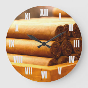Grande Horloge Ronde Main Rolled Cigars La Romana Roman numérique