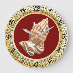 GRANDE HORLOGE RONDE MAINS DE PRIÈRE