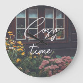 Grande Horloge Ronde Maison de campagne avec jardin rustique (Recto)