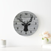 Grande Horloge Ronde Maison de ferme rustique Cerf sur bois Ancien Vint (Maison)