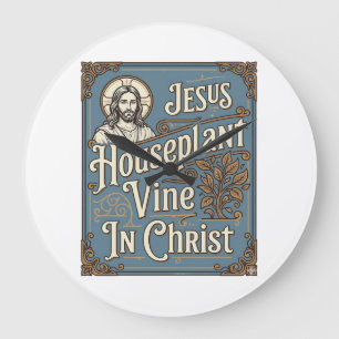 Grande Horloge Ronde Maison de Jésus Plante grimpante Dans le Christ Jé