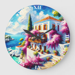 Grande Horloge Ronde Maison de villa de mer mignonne fantastique