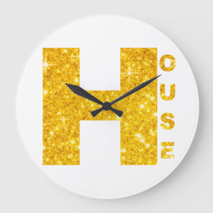 GRANDE HORLOGE RONDE MAISON POLICES OR & PAILLETTE #1