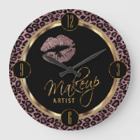 Makeup Artist Dusty Rose Lips with Leopard Print