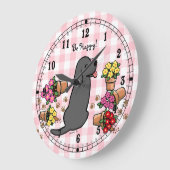 Grande Horloge Ronde Malicieux Black Labrador (Angle)