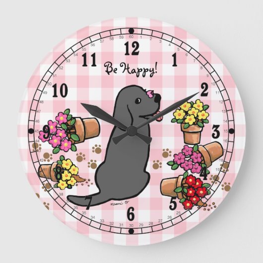 Grande Horloge Ronde Malicieux Black Labrador (Recto)