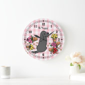 Grande Horloge Ronde Malicieux Black Labrador (Maison)