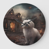 Grande Horloge Ronde Maltais Halloween effrayant (Recto)