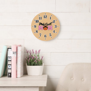 Grande Horloge Ronde Maman de basketteuse Fête des mères